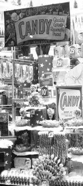 Window display of candy 