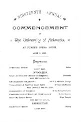 Nineteenth annual commencement of the University of Nebraska
