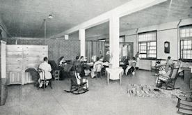 Section of sewing room in Industrial Building, Nebraska Hospital for the Insane, Lincoln