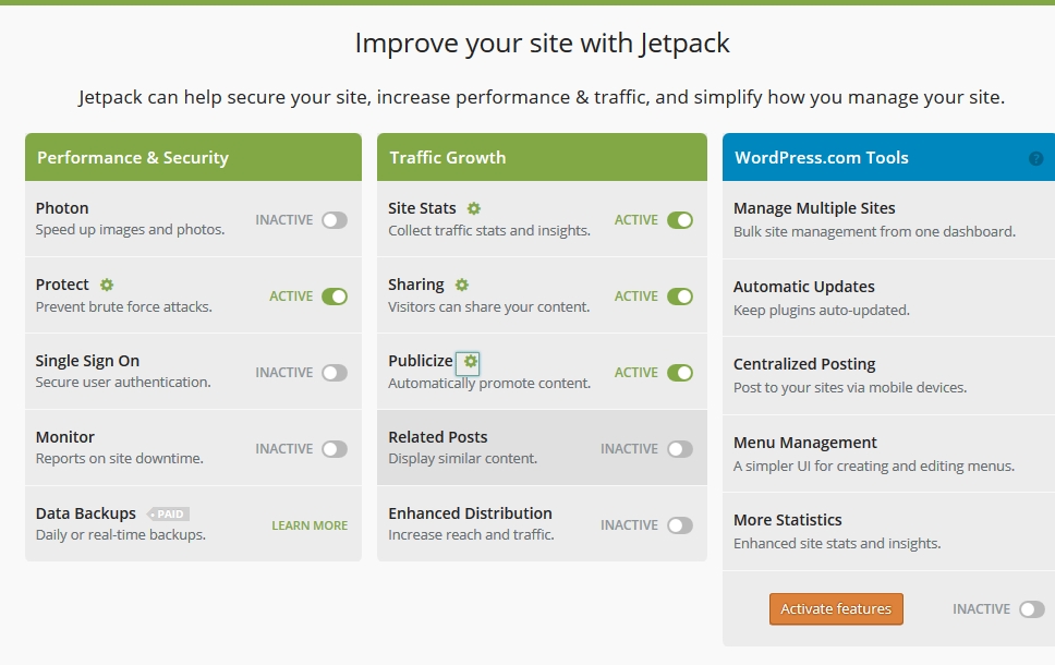 Improve your site with Jetpack graphic
